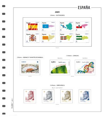 FILOBER Hojas Color para sellos y hojitas bloque de ESPAÑA 